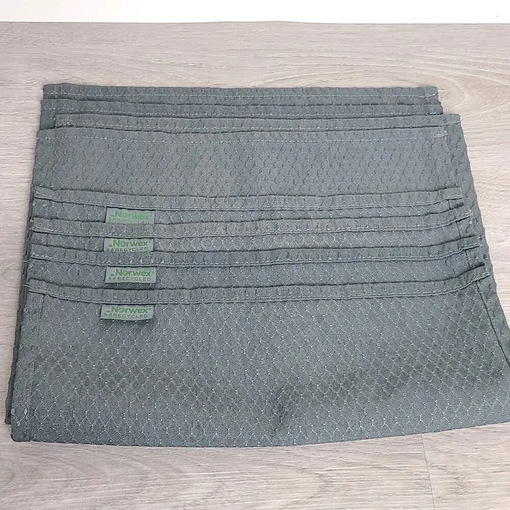 Norwex Napkin Gray Geometric Pattern Set Of 4